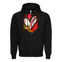 Black fruits and baseball heart Zipper Hoodie - Zillion Design Studio