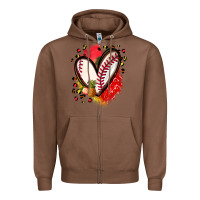 Chestnut fruits and baseball heart Zipper Hoodie - Zillion Design Studio