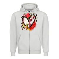 Dove Grey fruits and baseball heart Zipper Hoodie - Zillion Design Studio