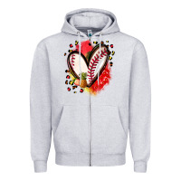 Heather Grey fruits and baseball heart Zipper Hoodie - Zillion Design Studio