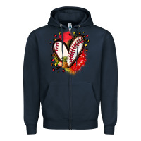 Navy fruits and baseball heart Zipper Hoodie - Zillion Design Studio