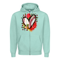Fruits And Baseball Heart Zipper Hoodie | Teevron