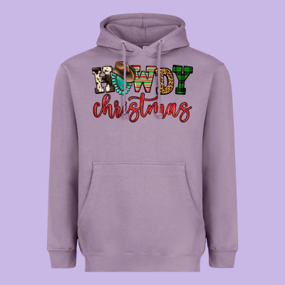 Howdy Christmas Heavyweight Hoodie Designed By Fadigitalartstudio