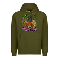 Army Green Moo i mean boo Cow Premium Hoodie - NancyCooperArtShop