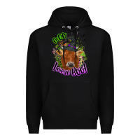 Black Moo i mean boo Cow Premium Hoodie - NancyCooperArtShop