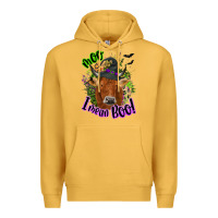 Mustard Moo i mean boo Cow Premium Hoodie - NancyCooperArtShop