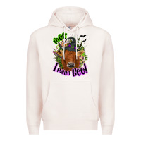 Pale Pink Moo i mean boo Cow Premium Hoodie - NancyCooperArtShop