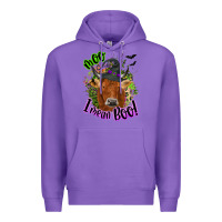 Purple Moo i mean boo Cow Premium Hoodie - NancyCooperArtShop