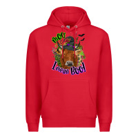 Red Moo i mean boo Cow Premium Hoodie - NancyCooperArtShop