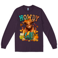 Plum Hay there Fall pumpkin heifer Long Sleeve Tee - RanaPortraitStore