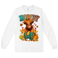 White Hay there Fall pumpkin heifer Long Sleeve Tee - RanaPortraitStore