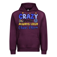 Mauve Wine crazy proud always loud cheer mom Urban Hoodie - MaliasSmallBusiness