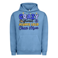 Pigment Pebble Blue crazy proud always loud cheer mom Urban Hoodie - MaliasSmallBusiness