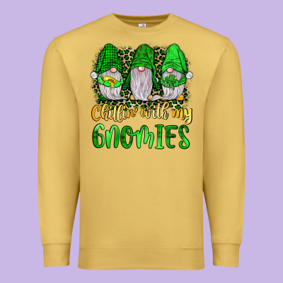 St Patrick S Chillin With My Gnomies Premium Sweatshirt Designed By Jahusdesignshop