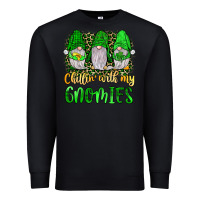 Black st patrick s chillin with my gnomies Premium Sweatshirt - JahusDesignShop