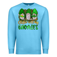 Ocean Blue st patrick s chillin with my gnomies Premium Sweatshirt - JahusDesignShop