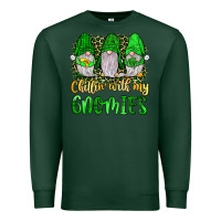 Sports Green st patrick s chillin with my gnomies Premium Sweatshirt - JahusDesignShop