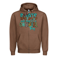 Chestnut boots and bling its a cowgirl thing Zipper Hoodie - texasbilliewilder