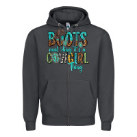 Smoke boots and bling its a cowgirl thing Zipper Hoodie - texasbilliewilder