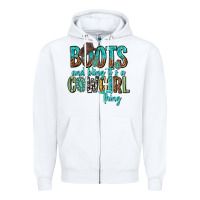 White boots and bling its a cowgirl thing Zipper Hoodie - texasbilliewilder