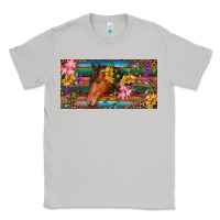 Moon Dust Brown horse with flowers and leopard Classic Tee - RanaPortraitStore