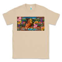 Mushroom Brown horse with flowers and leopard Classic Tee - RanaPortraitStore