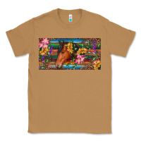 Toasted Coconut Brown horse with flowers and leopard Classic Tee - RanaPortraitStore