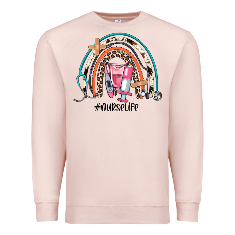 Nurse Life Rainbow Premium Sweatshirt by JahusDesignShop | Teevron