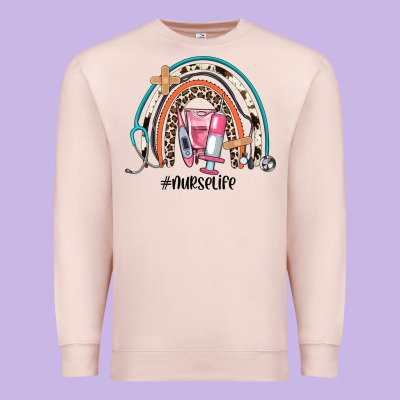 Nurse Life Rainbow Premium Sweatshirt Designed By Jahusdesignshop