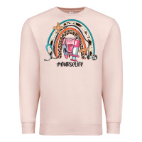 Pale Pink nurse life rainbow Premium Sweatshirt - JahusDesignShop