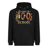 Black happy 100 americana football basketball day of sch Heavyweight Hoodie - RacoonDesign