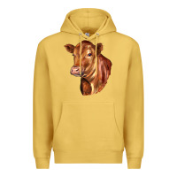 Antique Gold red angus cattle cow Premium Hoodie - LillyAllenDesigns