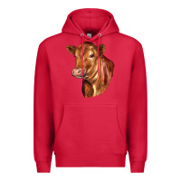 Cardinal red angus cattle cow Premium Hoodie - LillyAllenDesigns