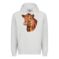 Dove Grey red angus cattle cow Premium Hoodie - LillyAllenDesigns