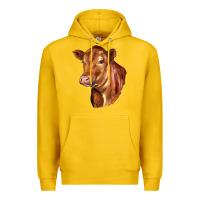 Lemon red angus cattle cow Premium Hoodie - LillyAllenDesigns
