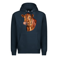 Navy red angus cattle cow Premium Hoodie - LillyAllenDesigns