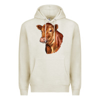 Oatmeal Heather red angus cattle cow Premium Hoodie - LillyAllenDesigns