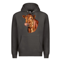 Smoke red angus cattle cow Premium Hoodie - LillyAllenDesigns