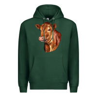 Sports Green red angus cattle cow Premium Hoodie - LillyAllenDesigns
