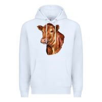 White red angus cattle cow Premium Hoodie - LillyAllenDesigns