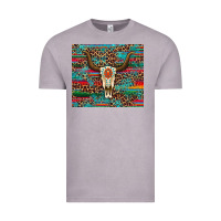 Vintage Zinc western serape leopard bull skull turquoise Vintage Tee - Artiststas