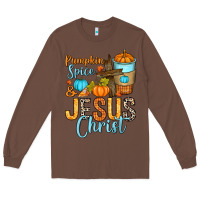 Chestnut Pumpkin spice and Jesus Christ Long Sleeve Tee - RanaPortraitStore