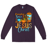 Plum Pumpkin spice and Jesus Christ Long Sleeve Tee - RanaPortraitStore