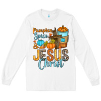 White Pumpkin spice and Jesus Christ Long Sleeve Tee - RanaPortraitStore