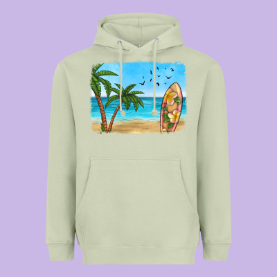 Beach Background Heavyweight Hoodie Designed By Hra Design Shop