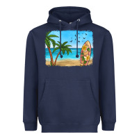 Navy beach background Heavyweight Hoodie - HRA Design Shop
