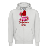 Dove Grey happy valentine's day gnomes with sunflower Zipper Hoodie - RanaPortraitStore