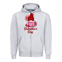 Heather Grey happy valentine's day gnomes with sunflower Zipper Hoodie - RanaPortraitStore