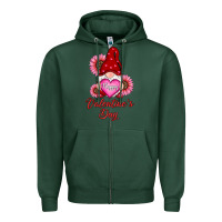 Sports Green happy valentine's day gnomes with sunflower Zipper Hoodie - RanaPortraitStore