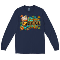 Navy Pumpkin spice junkie Long Sleeve Tee - RanaPortraitStore